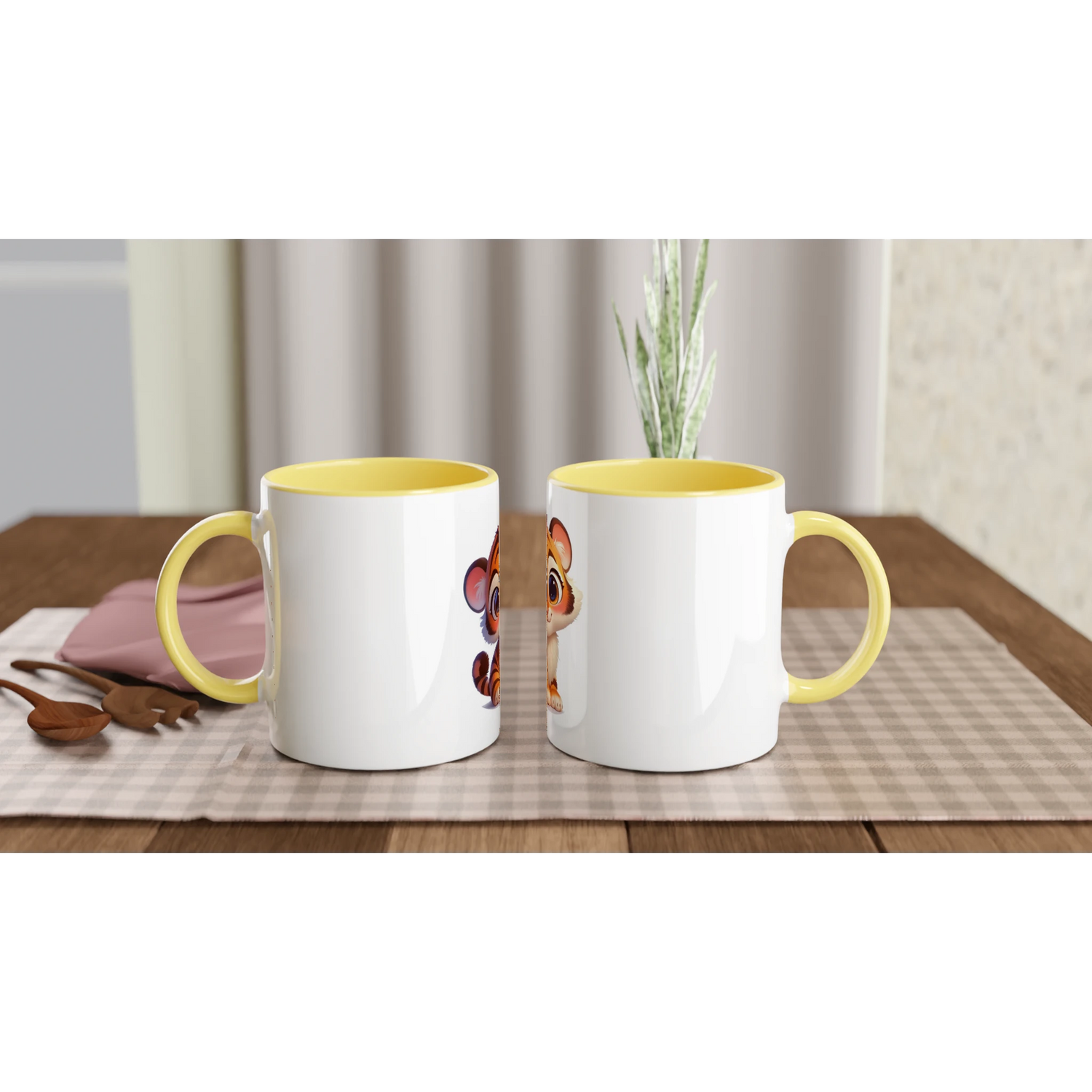 Cute Tiger Mug with Color Inside