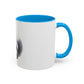 Cute Husky Puppy Coffee Mug — 11oz Color Accent Ceramic