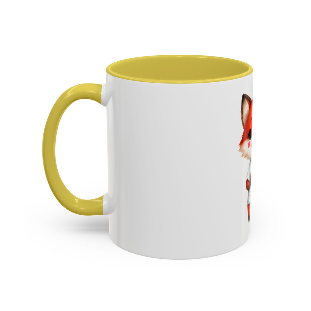 Cute Fox Heart Mug – Adorable Red Fox Holding Heart Coffee Cup (11oz)