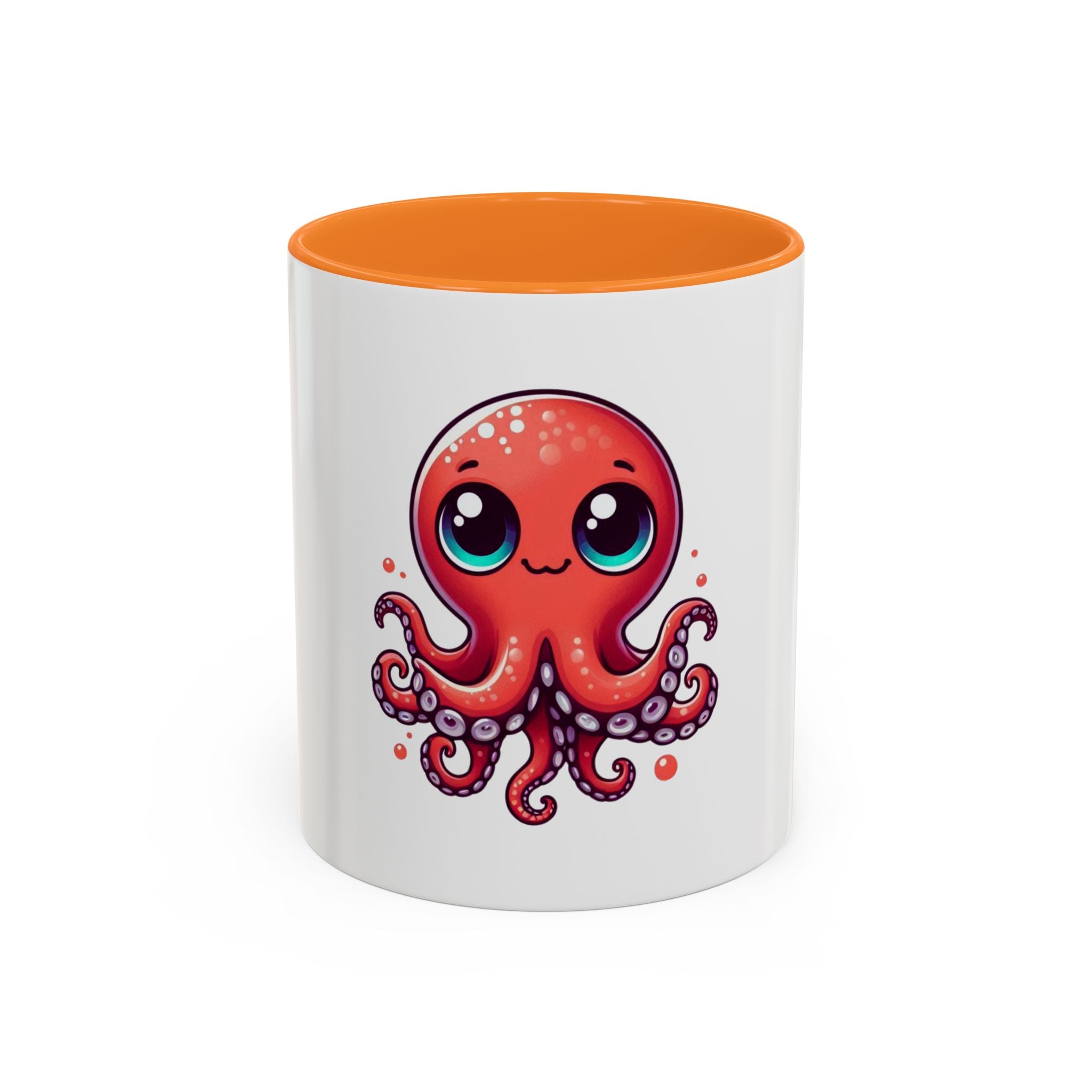 Cute Red Octopus Coffee Mug (11oz) - Kawaii Sea Creature Ceramic Cup