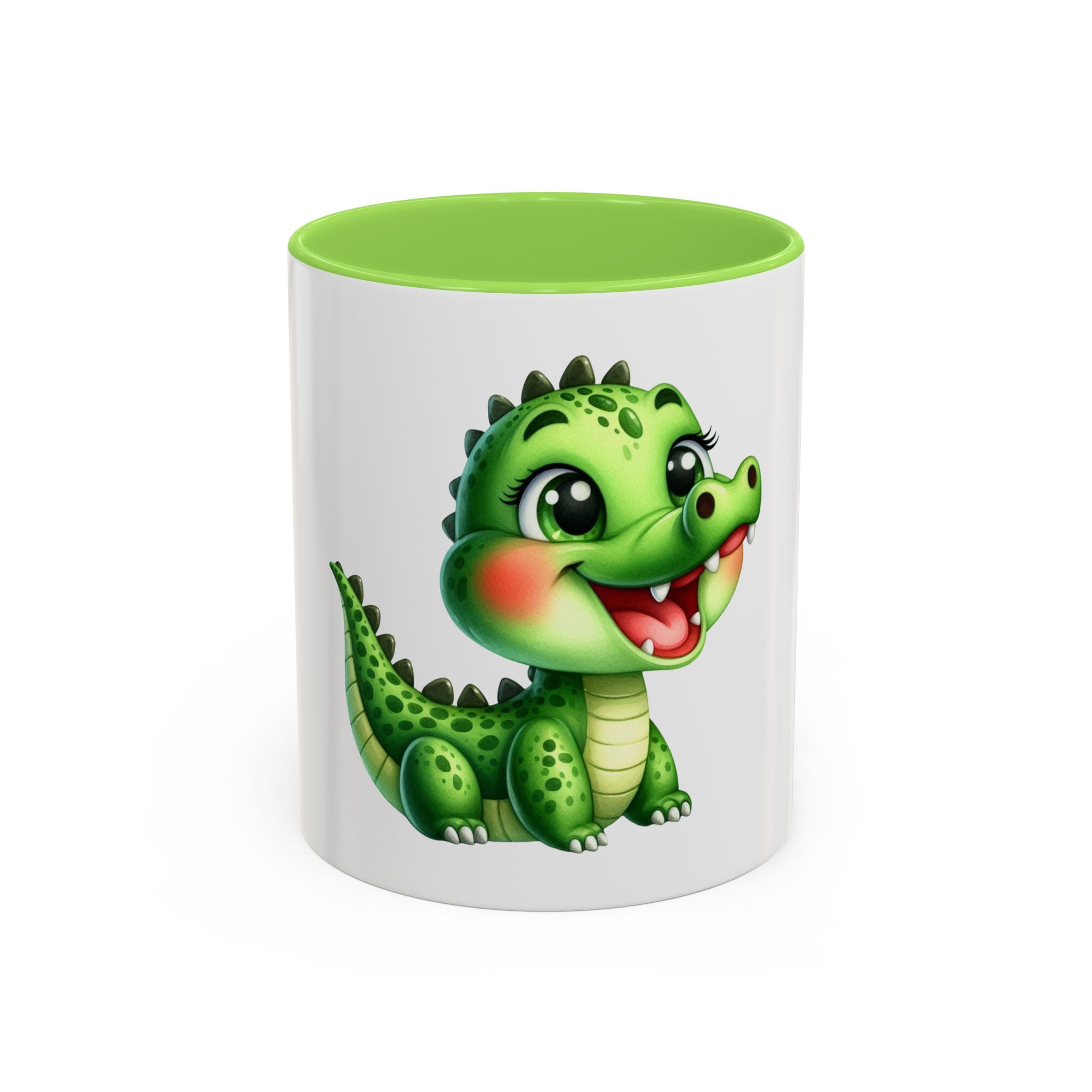 Cute Green Baby Dinosaur Coffee Mug (11oz)