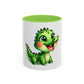 Cute Green Baby Dinosaur Coffee Mug (11oz)