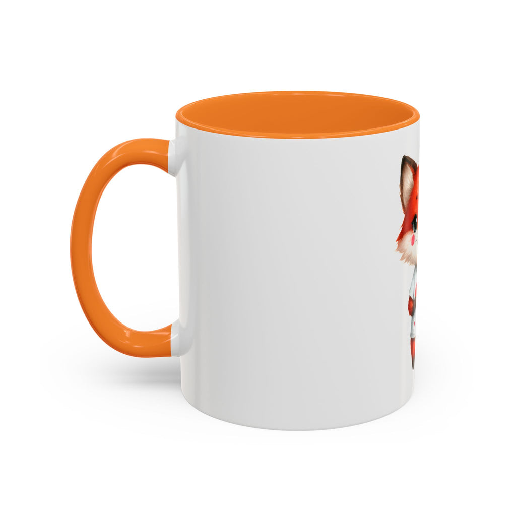Cute Fox Heart Mug – Adorable Red Fox Holding Heart Coffee Cup (11oz)