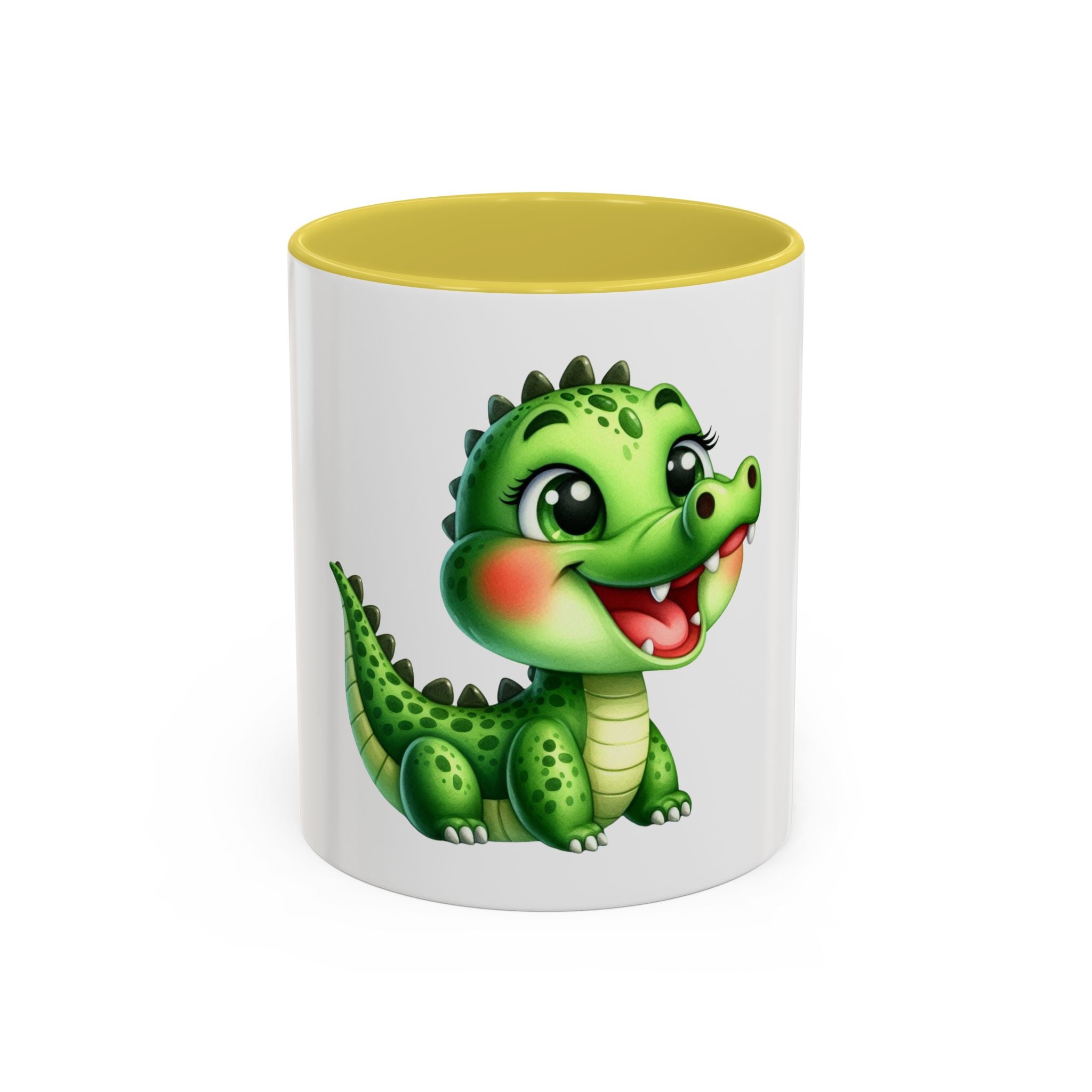 Cute Green Baby Dinosaur Coffee Mug (11oz)