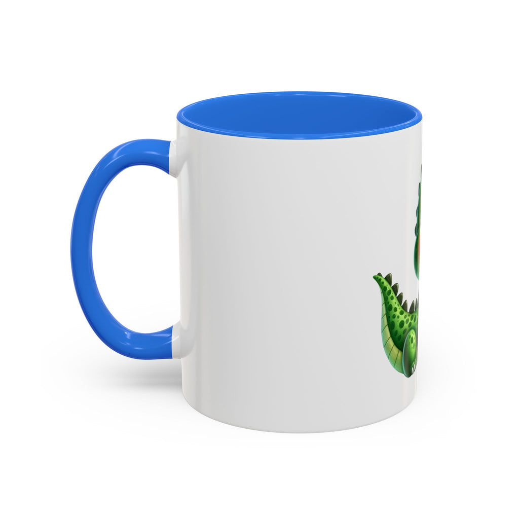 Cute Green Baby Dinosaur Coffee Mug (11oz)