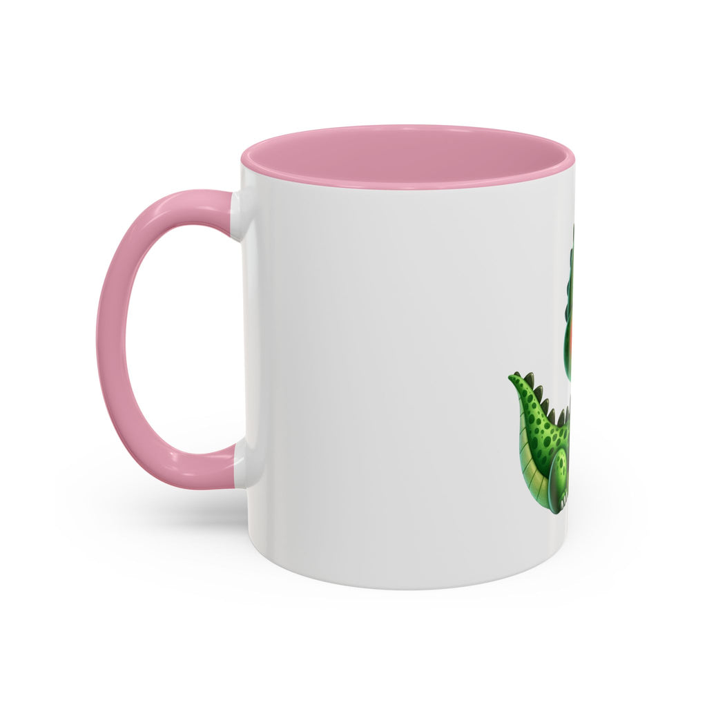 Cute Green Baby Dinosaur Coffee Mug (11oz)