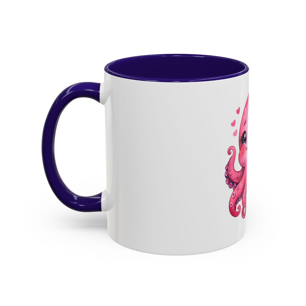 Cute Pink Octopus Coffee Mug (11oz) — Kawaii Sea Animal Gift