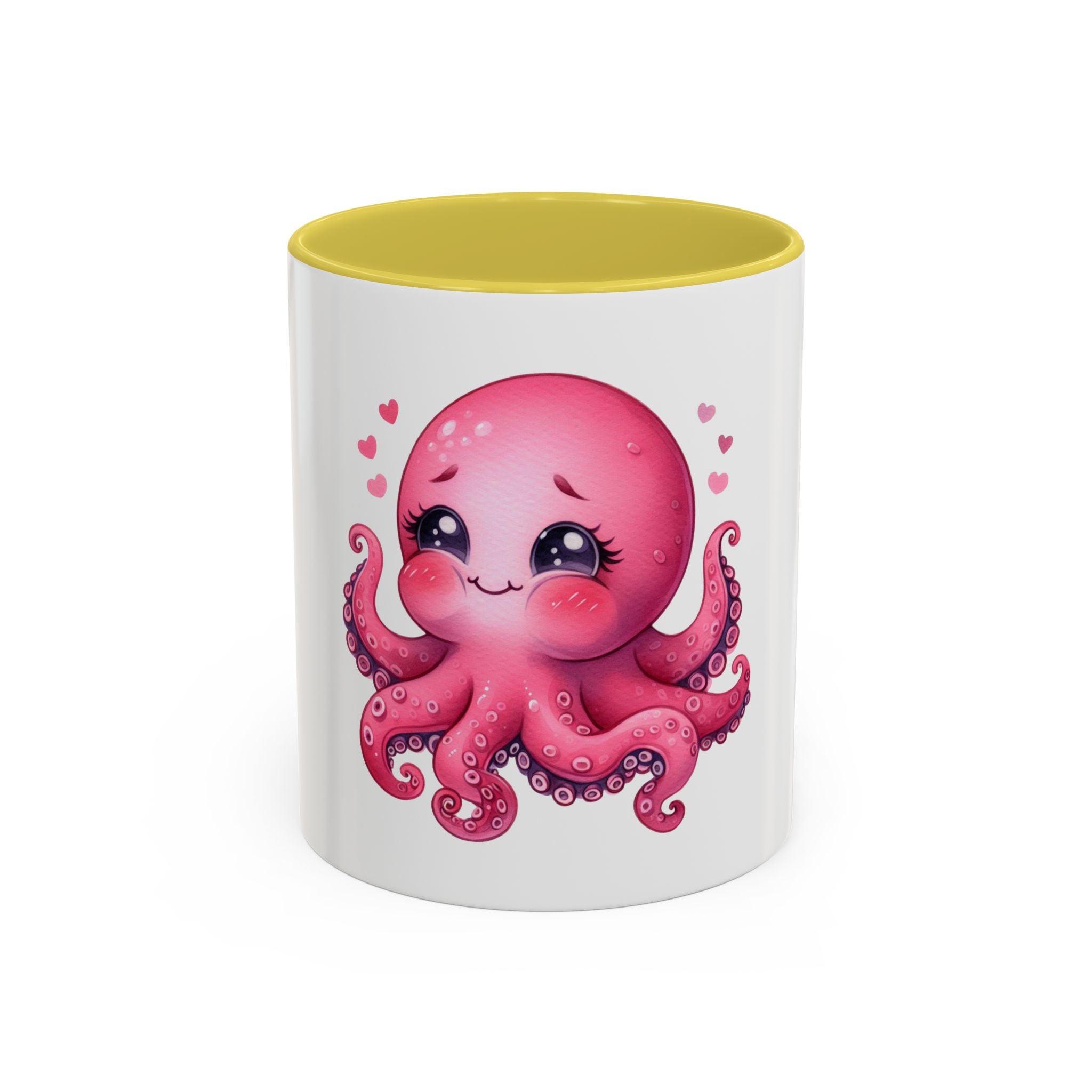 Cute Pink Octopus Coffee Mug (11oz) — Kawaii Sea Animal Gift