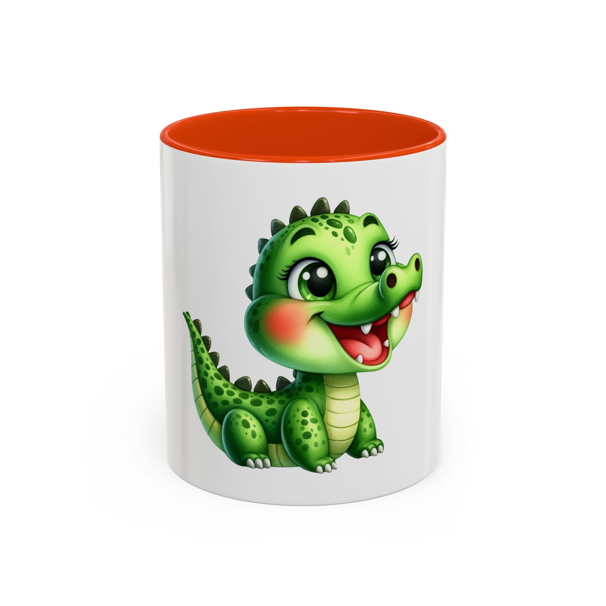 Cute Green Baby Dinosaur Coffee Mug (11oz)