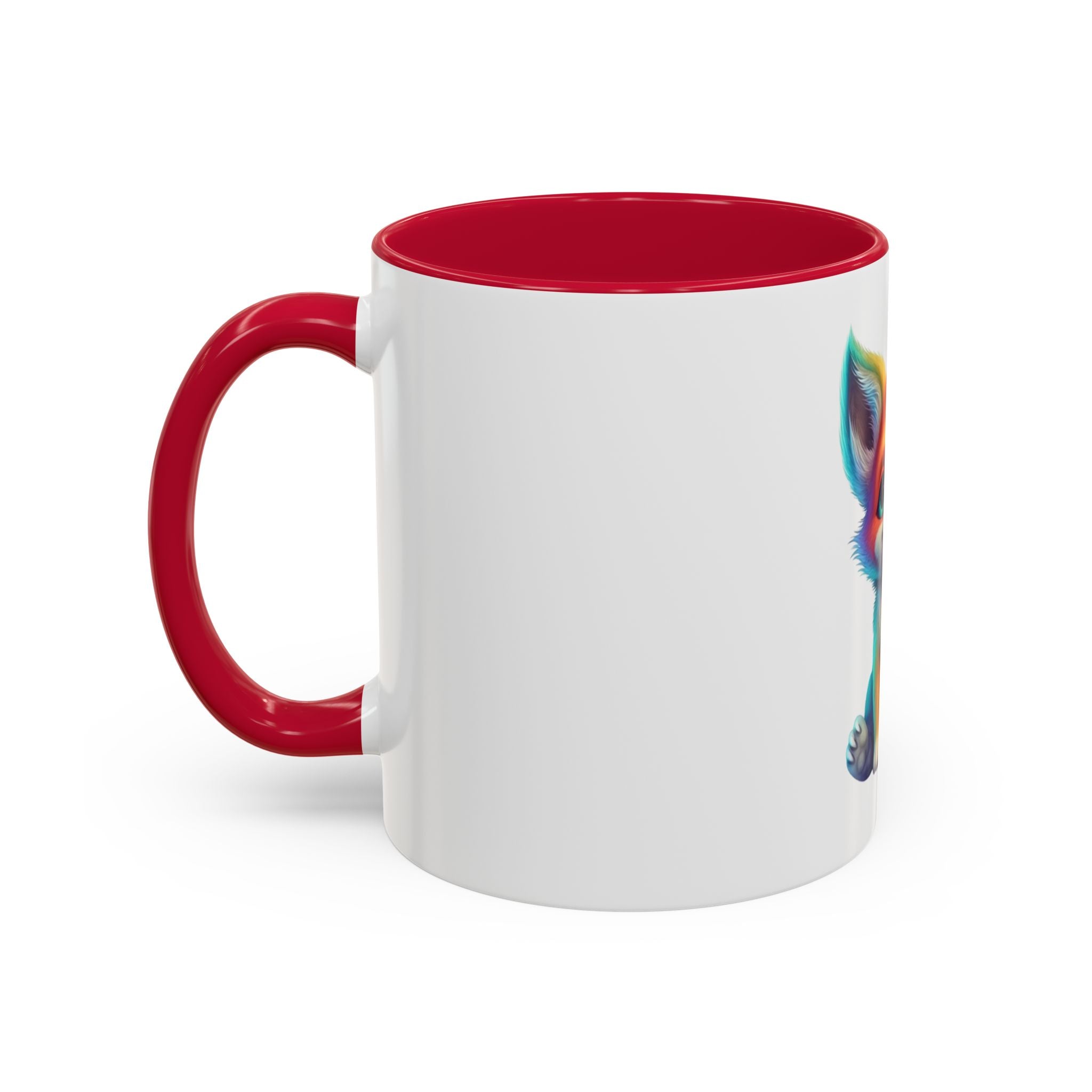 Cute Rainbow Fox Mug (11oz) – Colorful Kawaii Animal Coffee Cup