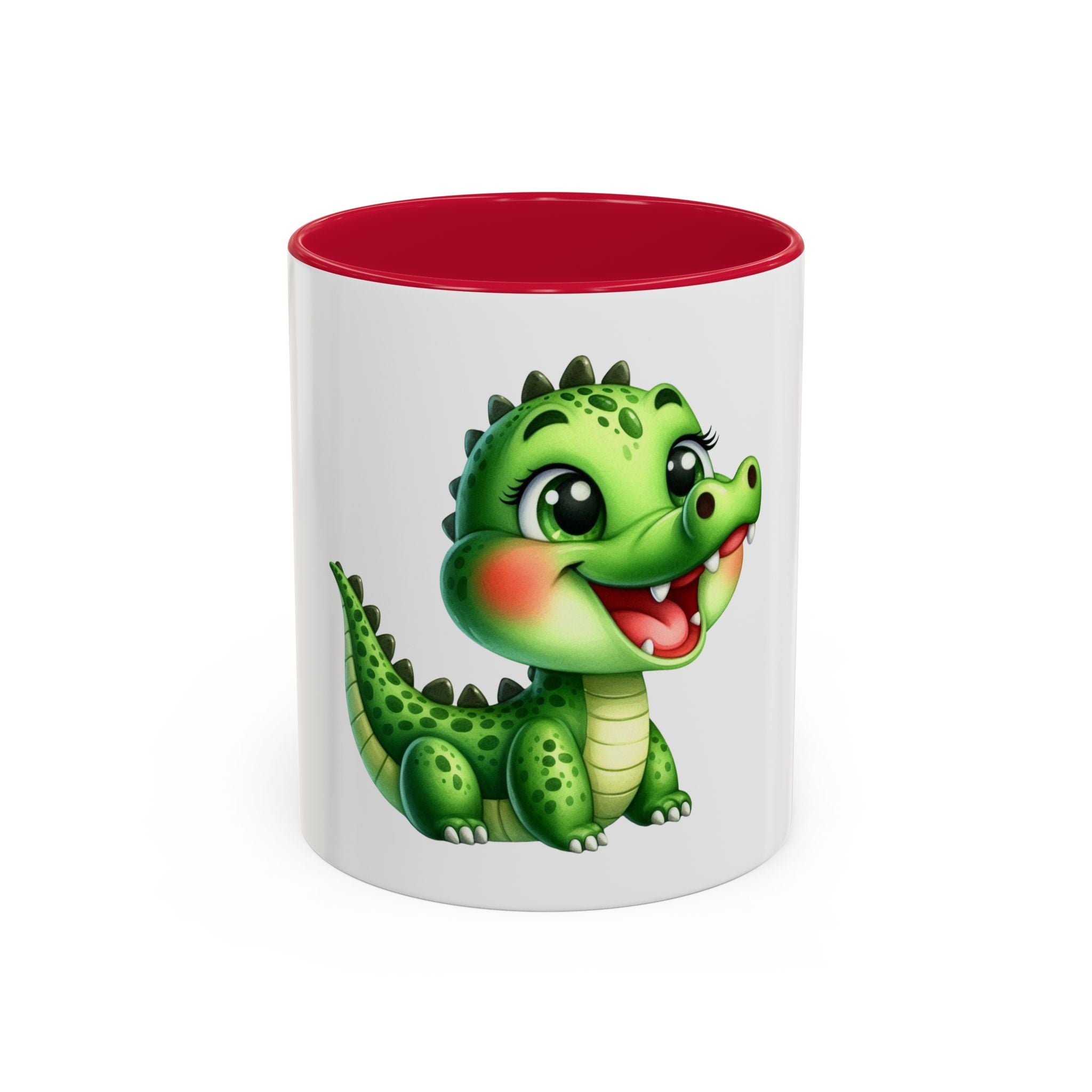 Cute Green Baby Dinosaur Coffee Mug (11oz)
