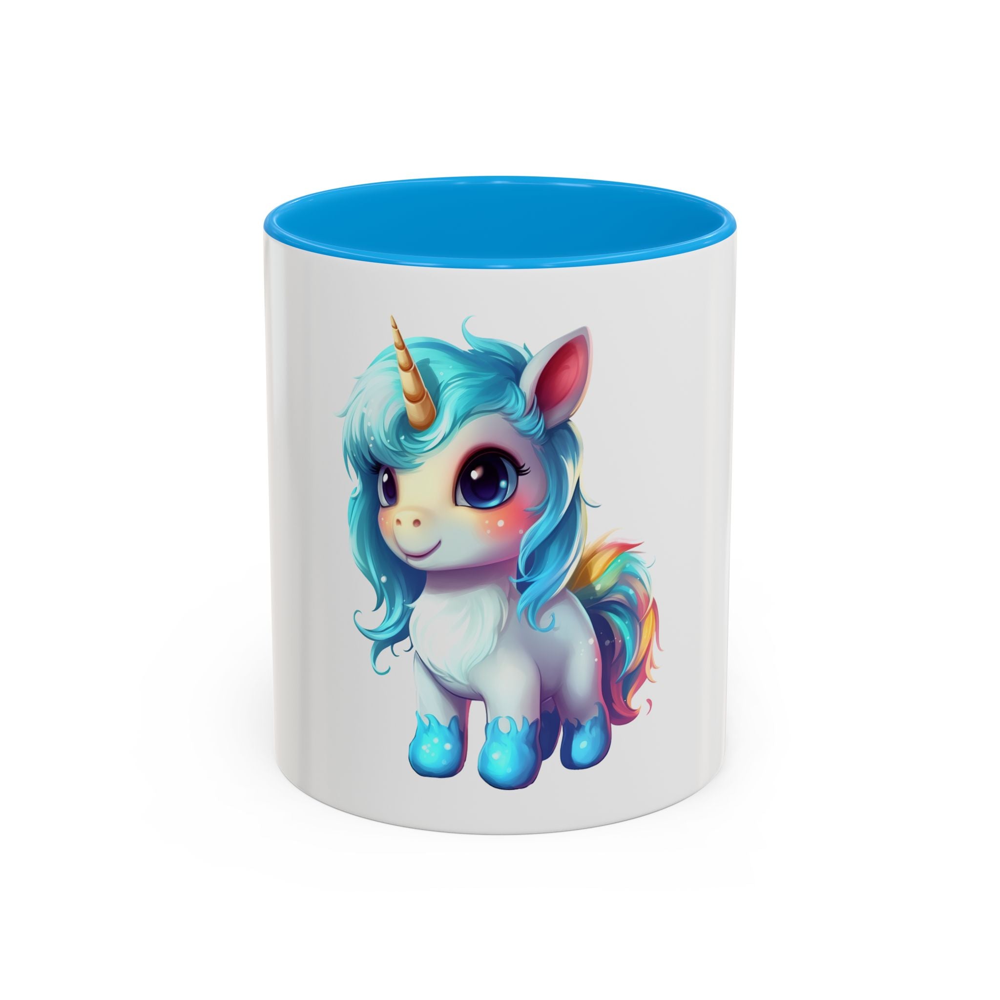 Cute Rainbow Unicorn Mug (11oz) — Colorful Kawaii Coffee Cup for Kids & Unicorn Lovers