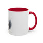 Cute Husky Puppy Coffee Mug — 11oz Color Accent Ceramic