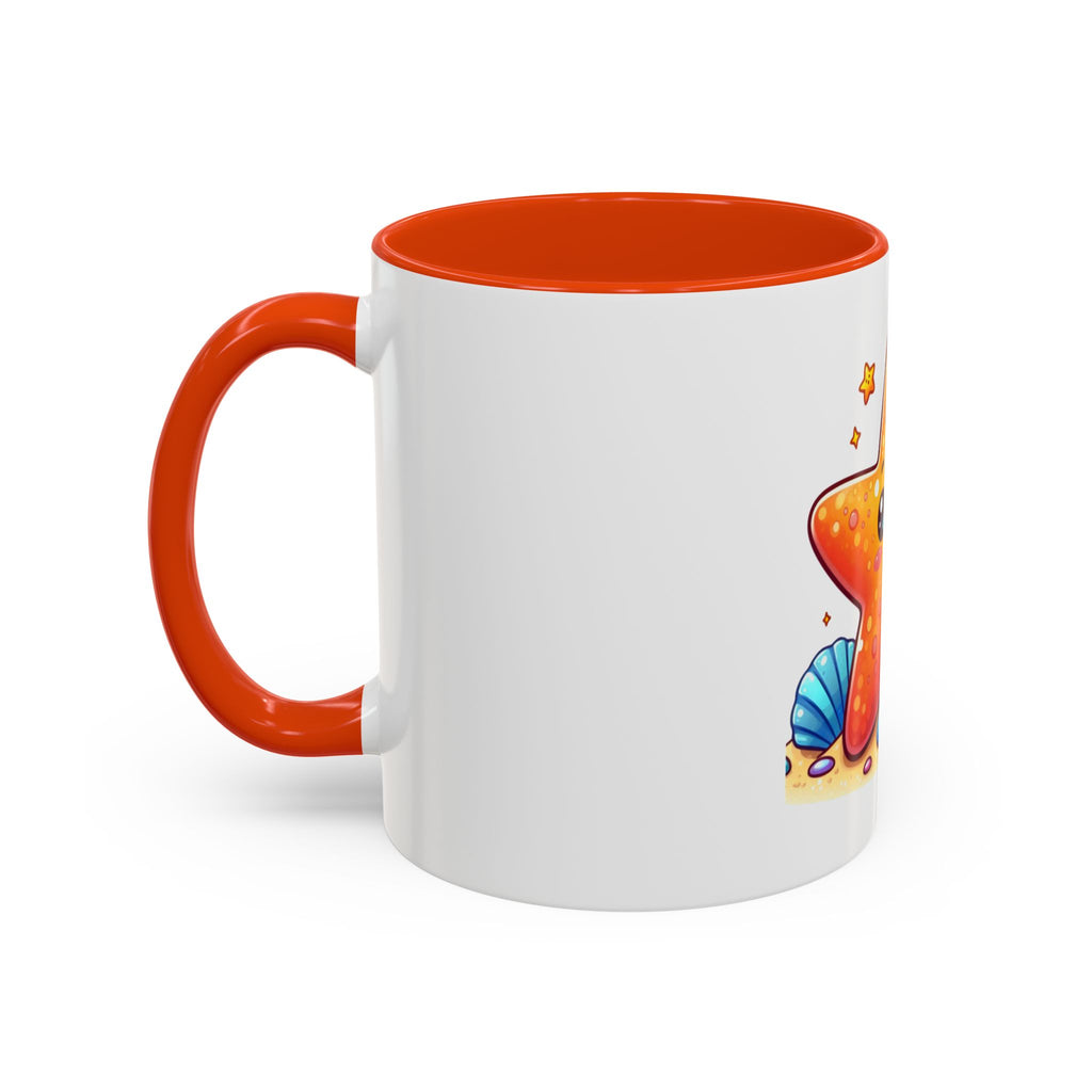 Cute Kawaii Starfish Coffee Mug – Colorful Ocean Cartoon 11oz