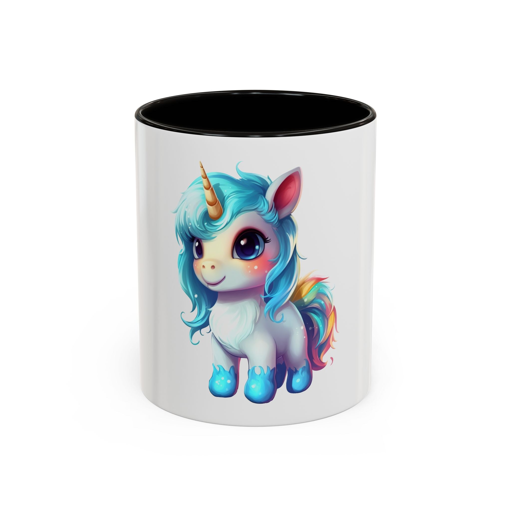 Cute Rainbow Unicorn Mug (11oz) — Colorful Kawaii Coffee Cup for Kids & Unicorn Lovers