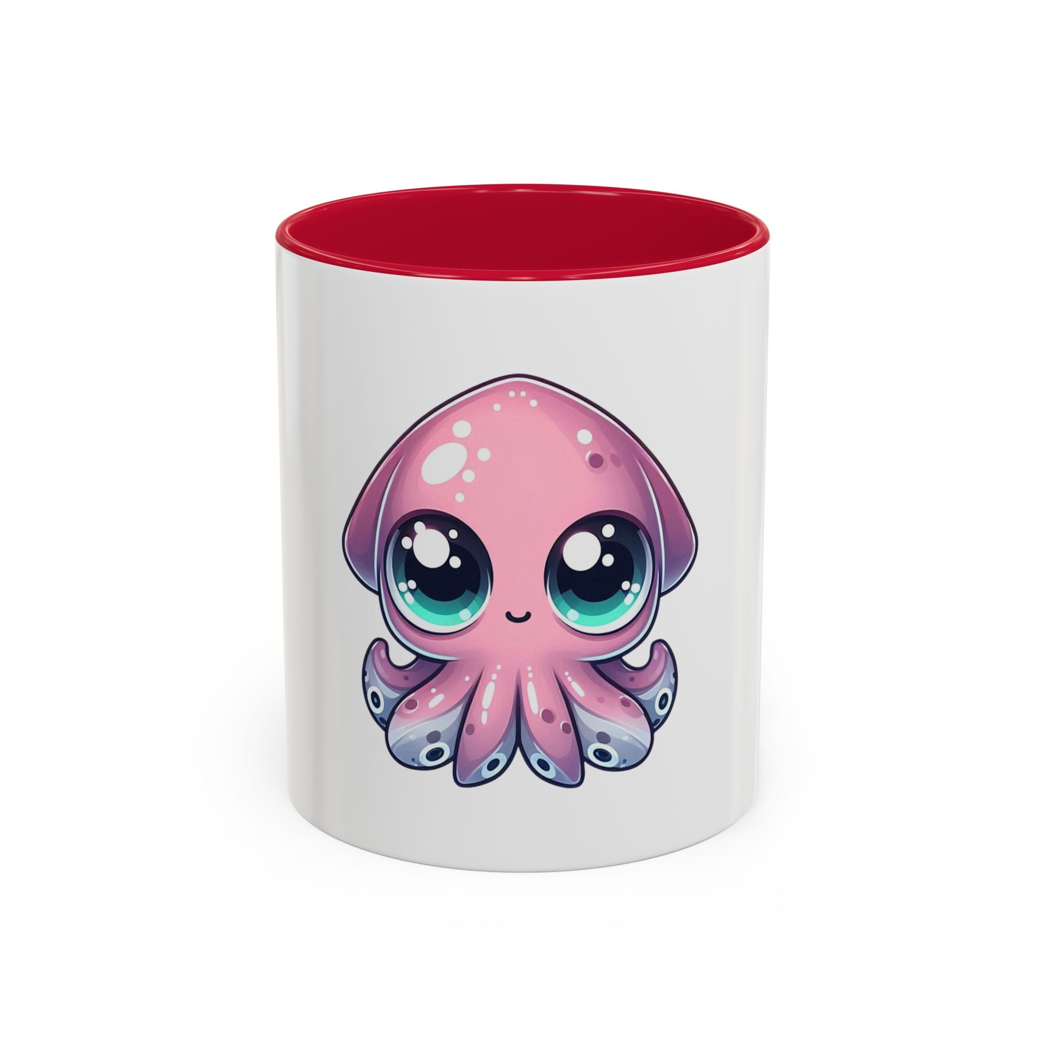 Cute Pink Kawaii Octopus Mug (11oz) - Adorable Anime-Style Coffee Cup