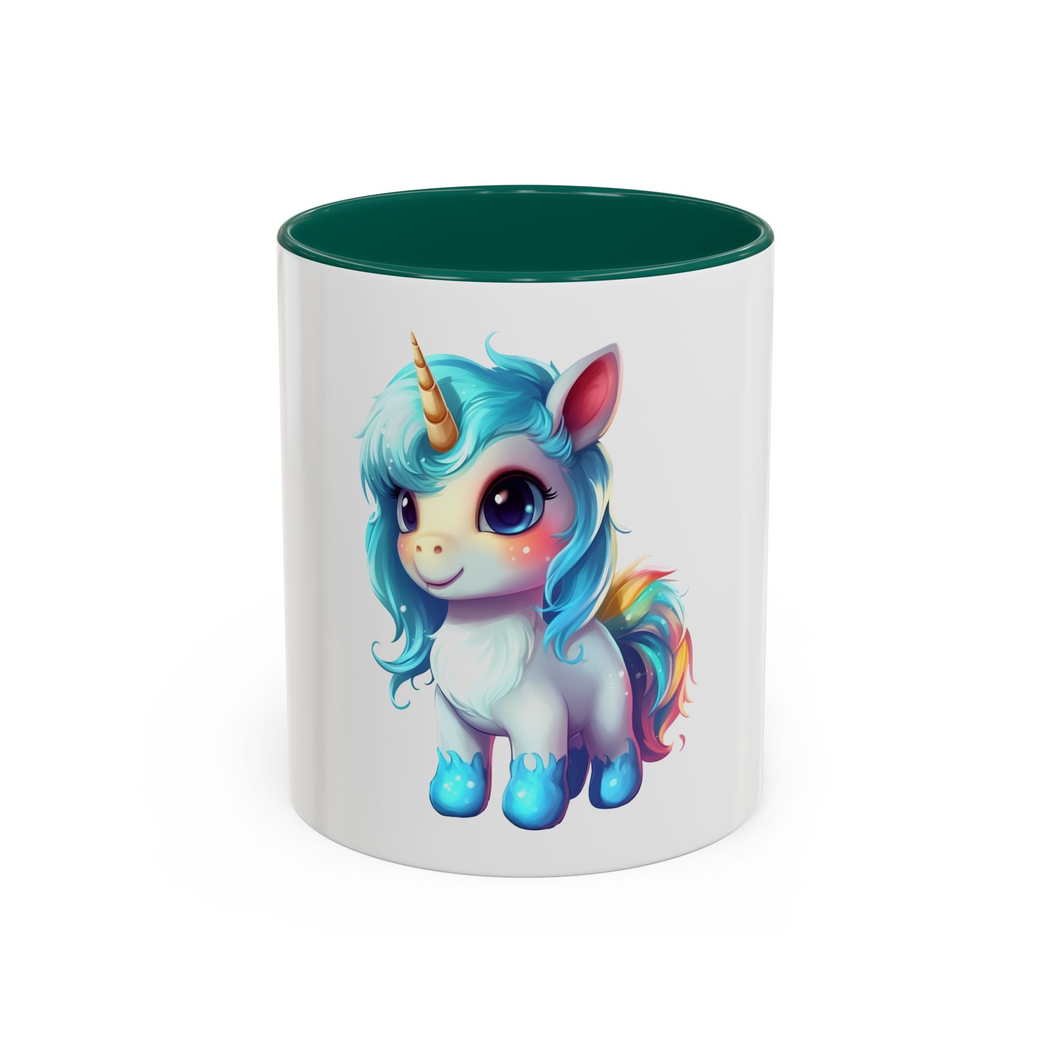 Cute Rainbow Unicorn Mug (11oz) — Colorful Kawaii Coffee Cup for Kids & Unicorn Lovers