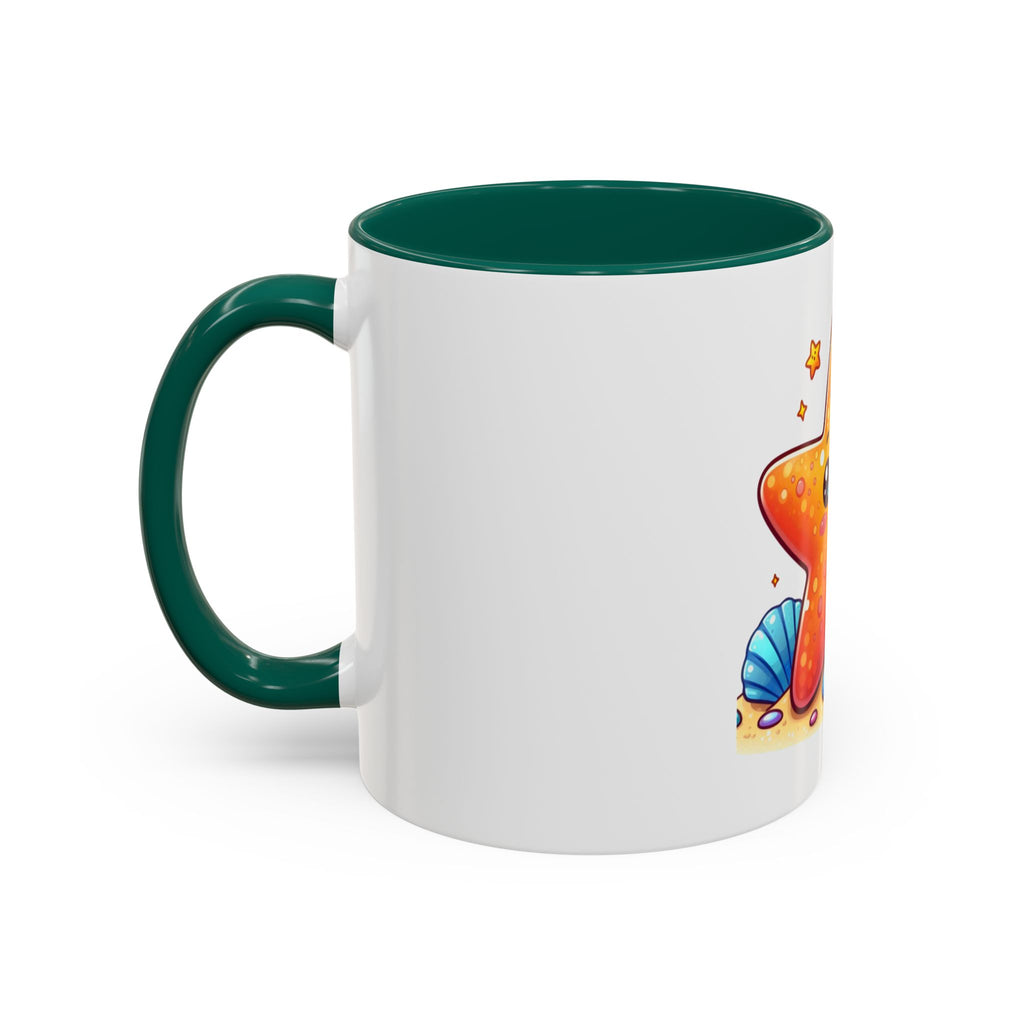 Cute Kawaii Starfish Coffee Mug – Colorful Ocean Cartoon 11oz