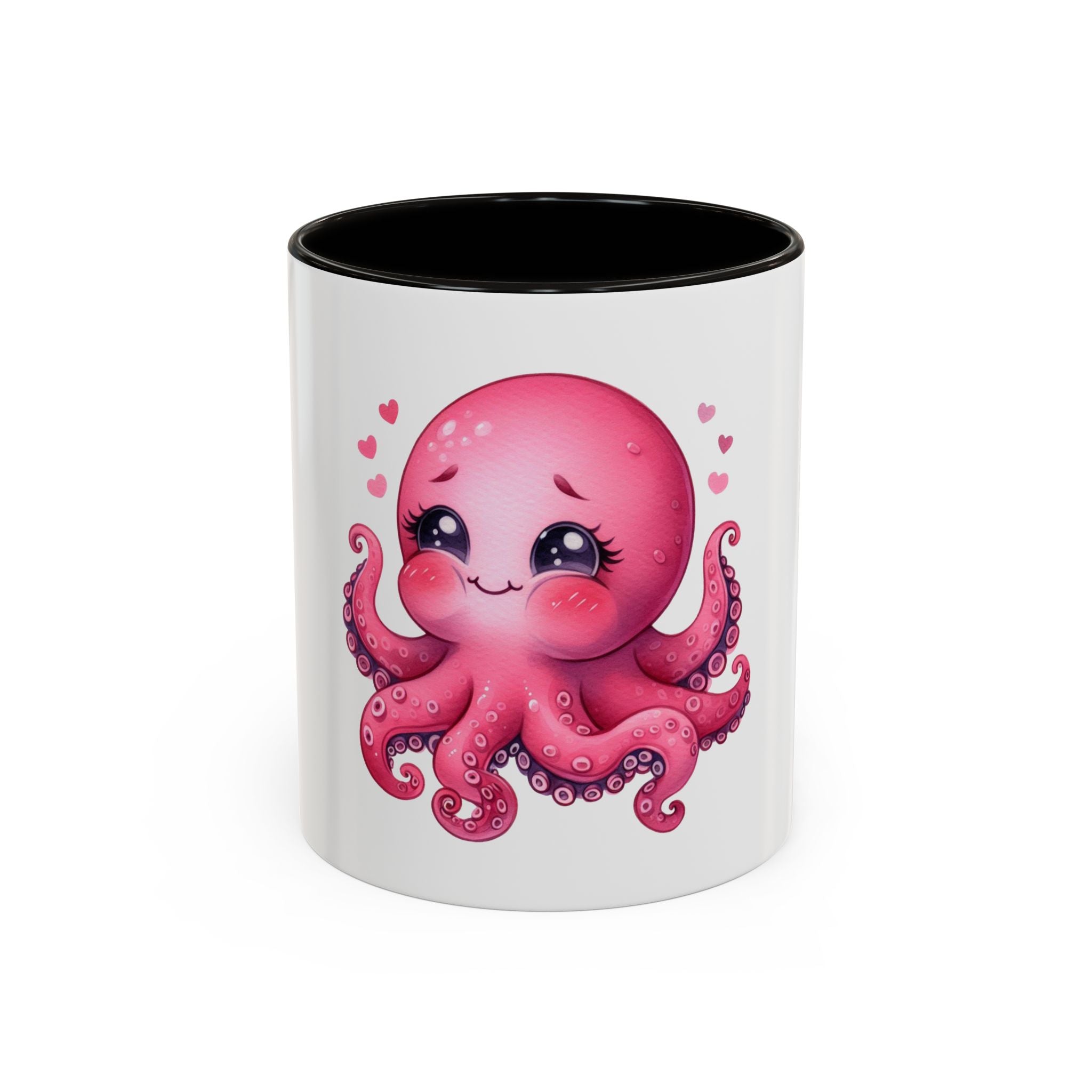 Cute Pink Octopus Coffee Mug (11oz) — Kawaii Sea Animal Gift