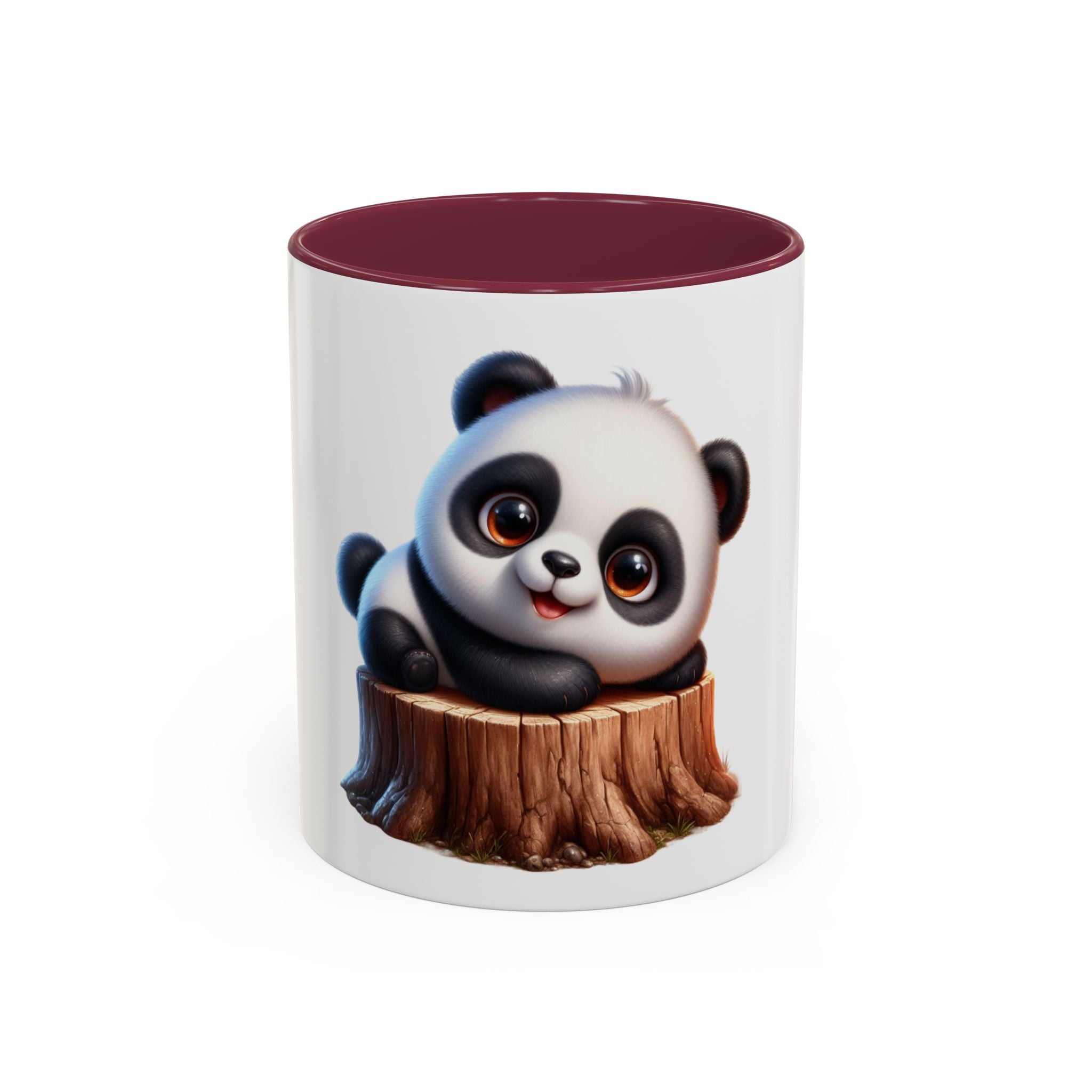 Cute Panda Mug — Adorable Baby Panda on Tree Stump (11oz)