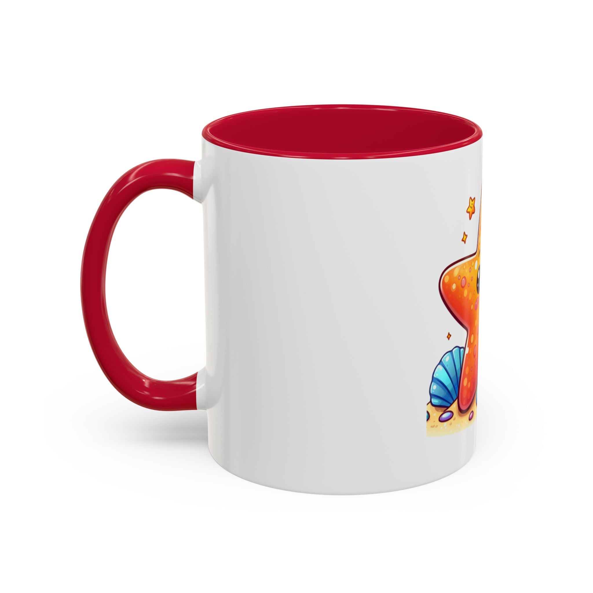 Cute Kawaii Starfish Coffee Mug – Colorful Ocean Cartoon 11oz