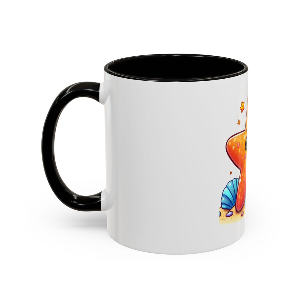 Cute Kawaii Starfish Coffee Mug – Colorful Ocean Cartoon 11oz