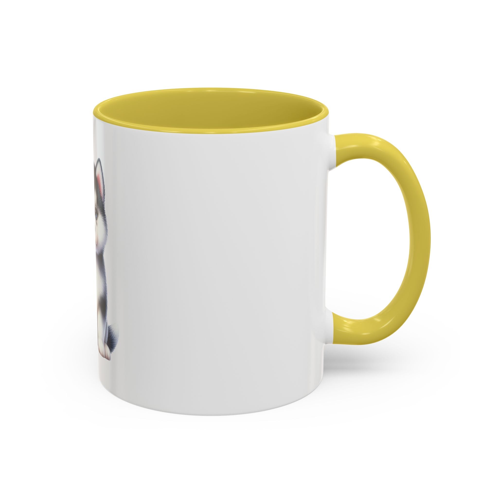 Cute Husky Puppy Coffee Mug — 11oznColor Accent Ceramic Mug