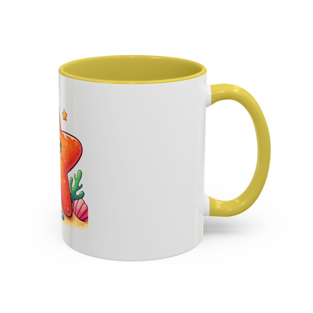 Cute Kawaii Starfish Coffee Mug – Colorful Ocean Cartoon 11oz