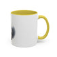 Cute Husky Puppy Coffee Mug — 11oz Color Accent Ceramic