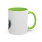 Cute Husky Puppy Coffee Mug — 11oz Color Accent Ceramic