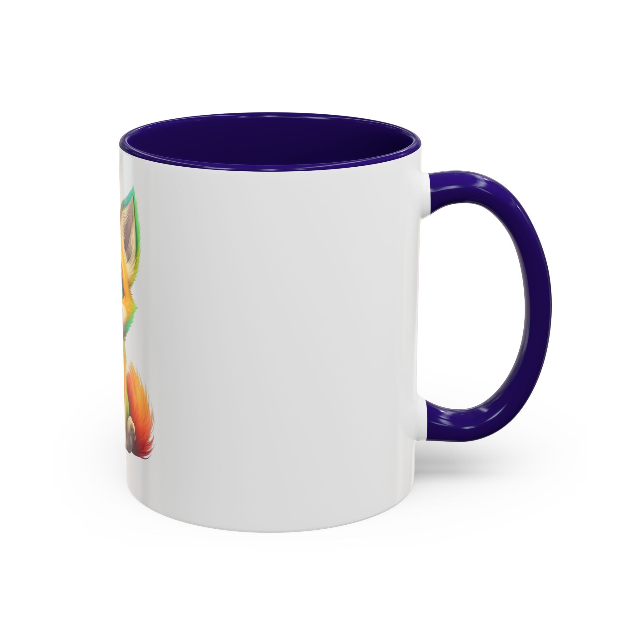 Cute Rainbow Fox Mug (11oz) – Colorful Kawaii Animal Coffee Cup