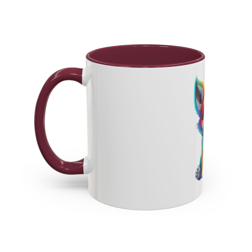 Cute Rainbow Fox Mug (11oz) – Colorful Kawaii Animal Coffee Cup