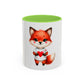 Cute Fox Heart Mug – Adorable Red Fox Holding Heart Coffee Cup (11oz)