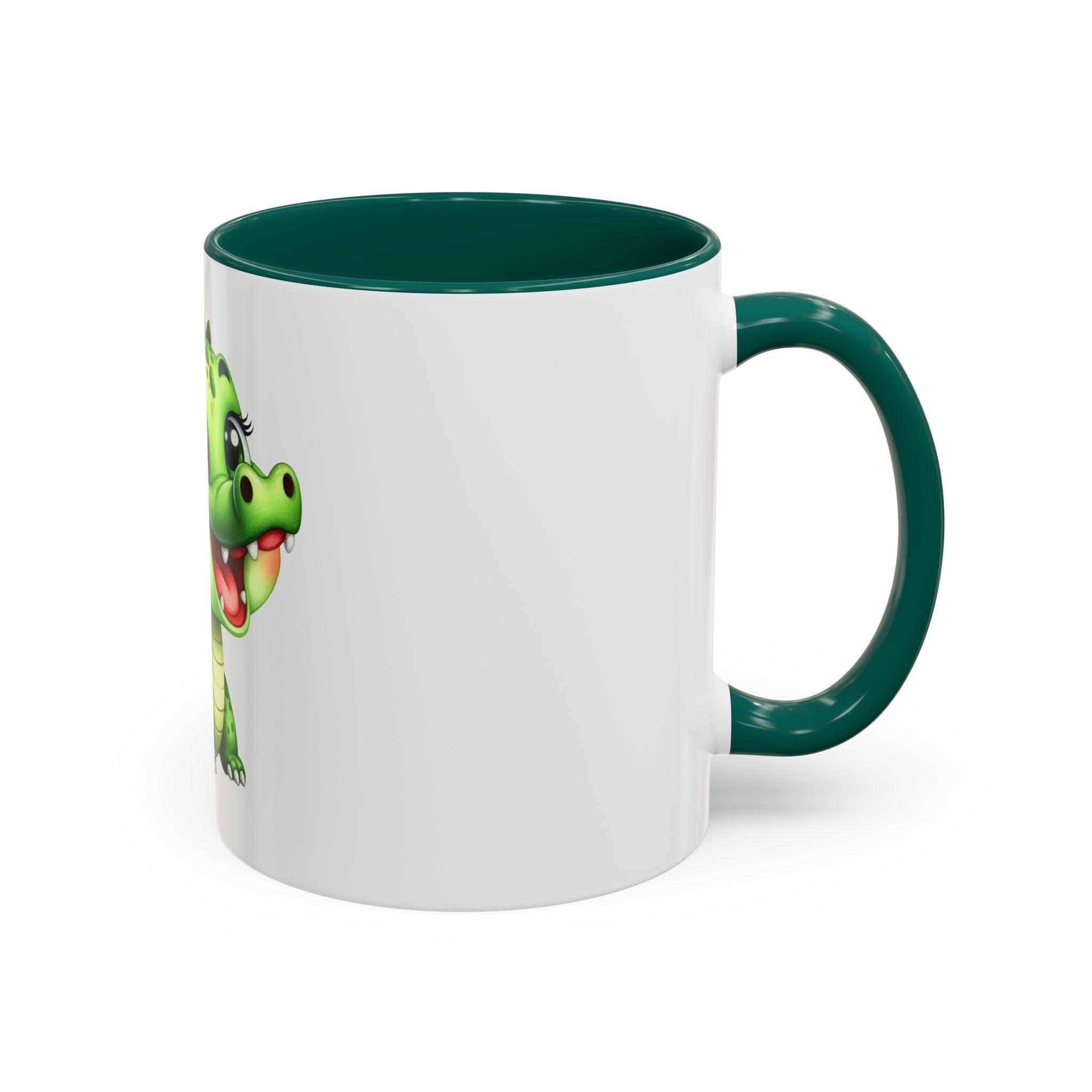 Cute Green Baby Dinosaur Coffee Mug (11oz)