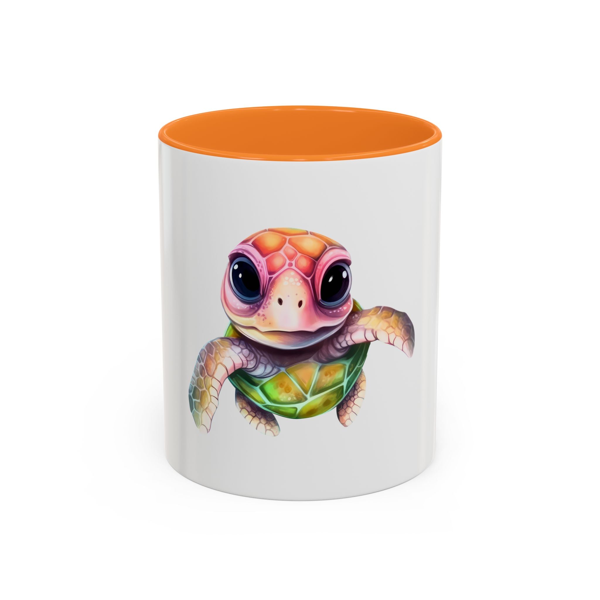 Colorful Cute Sea Turtle Coffee Mug — Vibrant Watercolor Turtle 11oz