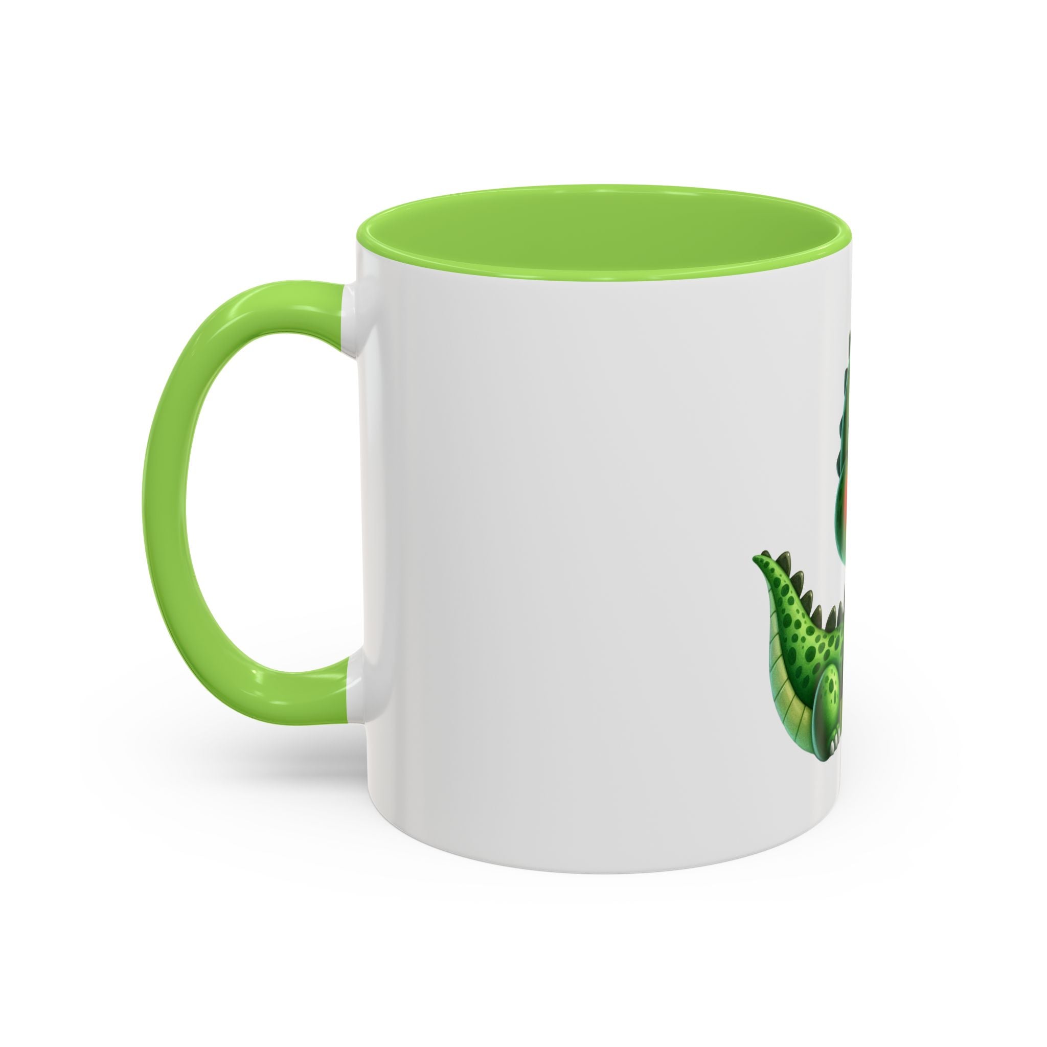 Cute Green Baby Dinosaur Coffee Mug (11oz)