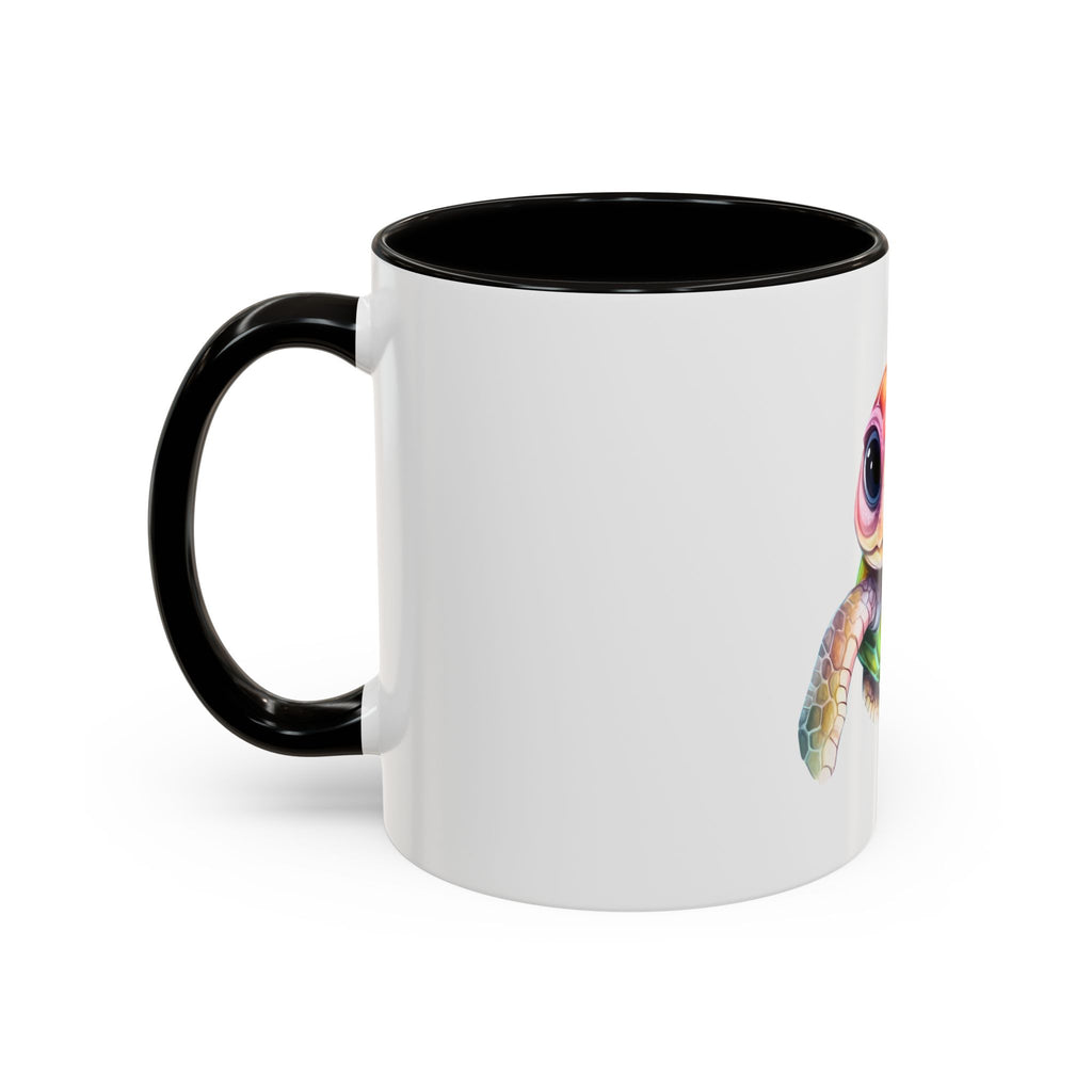 Colorful Cute Sea Turtle Coffee Mug — Vibrant Watercolor Turtle 11oz