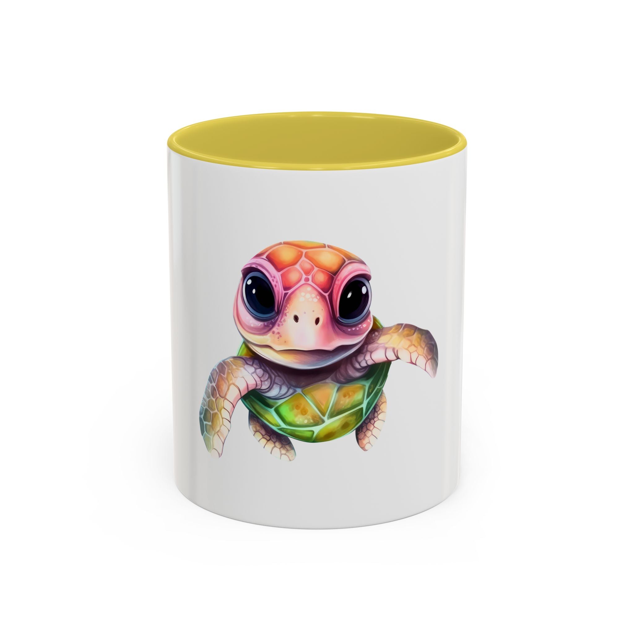 Colorful Cute Sea Turtle Coffee Mug — Vibrant Watercolor Turtle 11oz