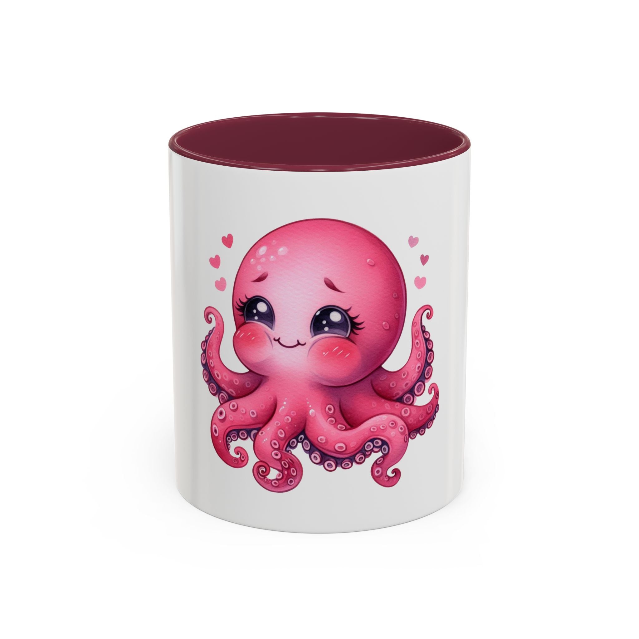 Cute Pink Octopus Coffee Mug (11oz) — Kawaii Sea Animal Gift