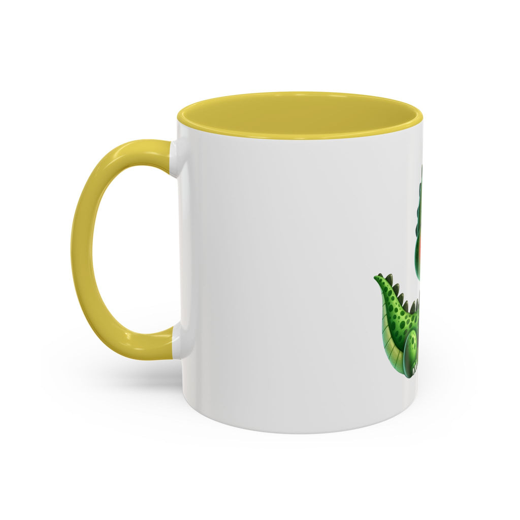 Cute Green Baby Dinosaur Coffee Mug (11oz)