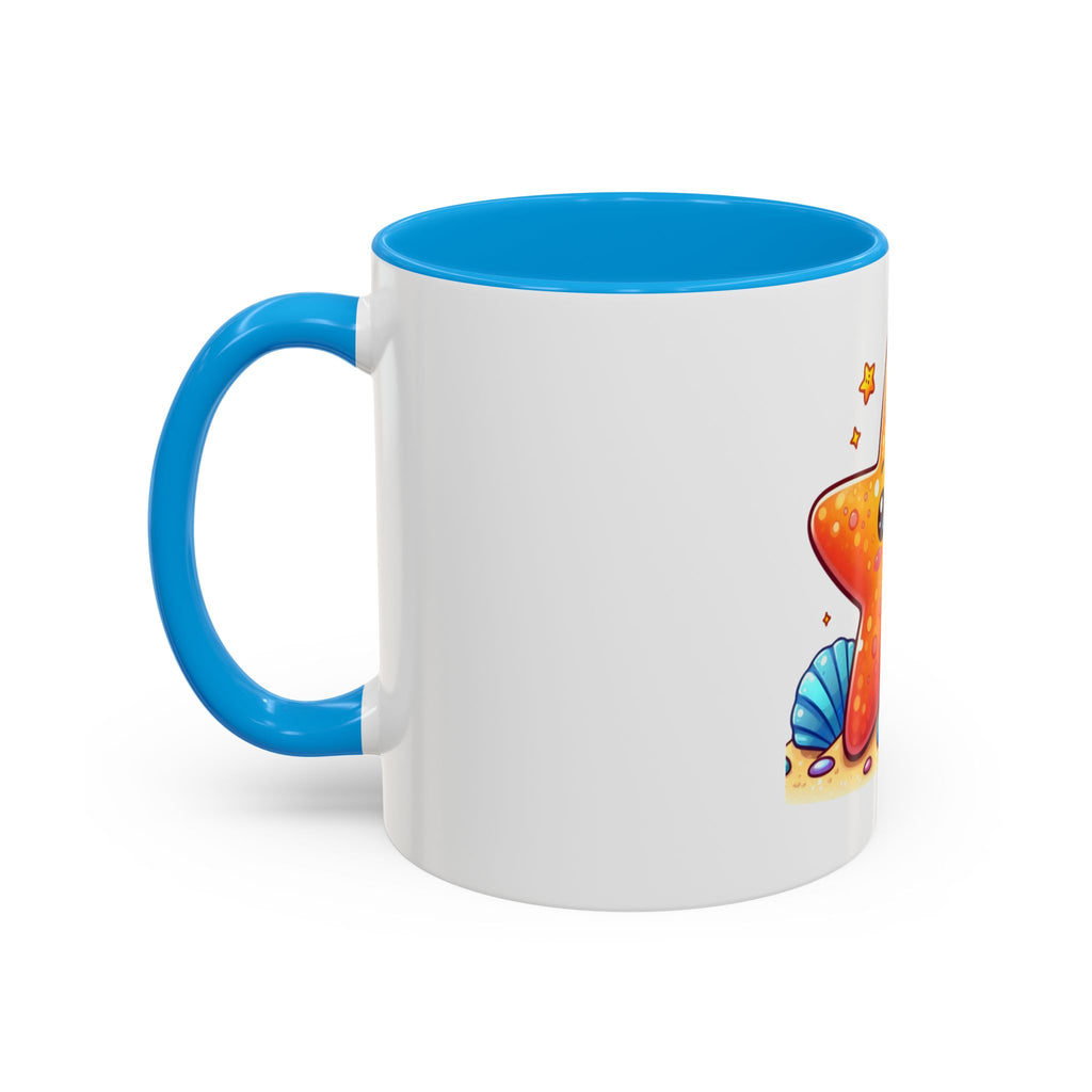 Cute Kawaii Starfish Coffee Mug – Colorful Ocean Cartoon 11oz