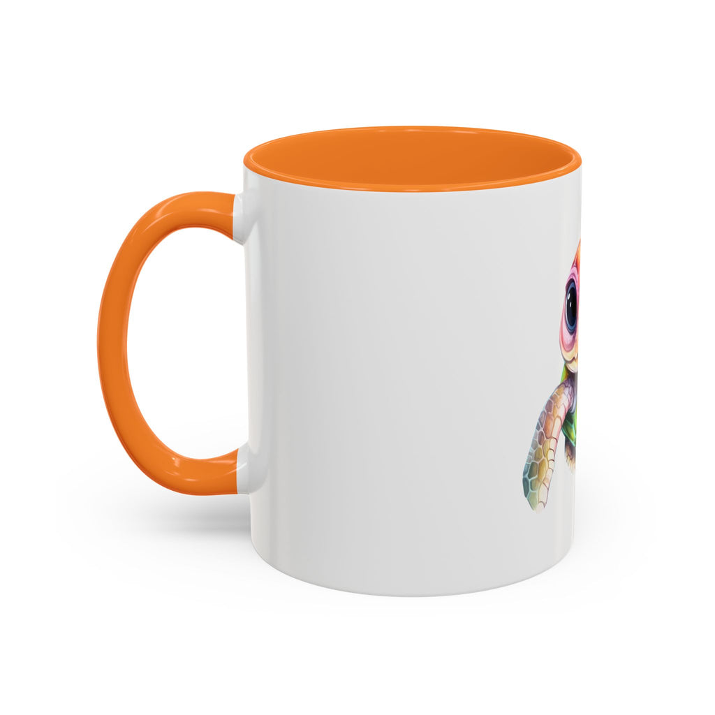 Colorful Cute Sea Turtle Coffee Mug — Vibrant Watercolor Turtle 11oz