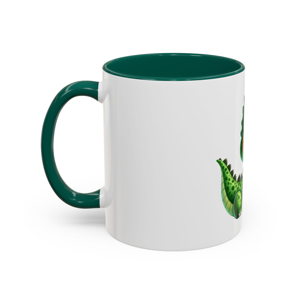 Cute Green Baby Dinosaur Coffee Mug (11oz)