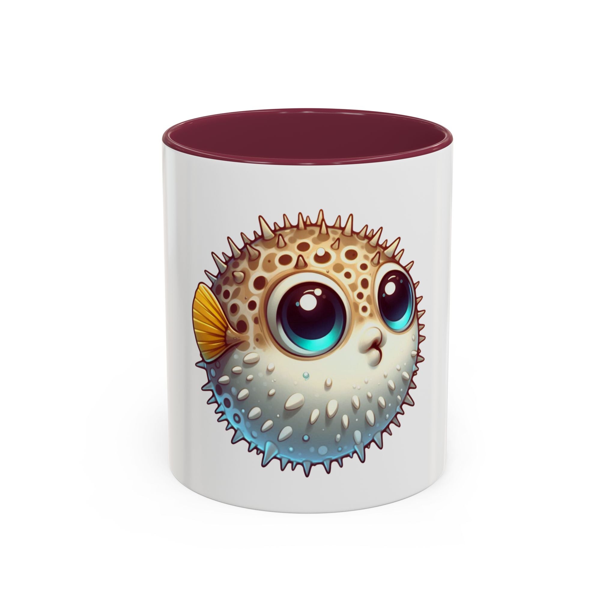 Cute Pufferfish Coffee Mug — Adorable Cartoon Sea Life Ceramic Mug (11oz)
