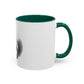 Cute Husky Puppy Coffee Mug — 11oz Color Accent Ceramic