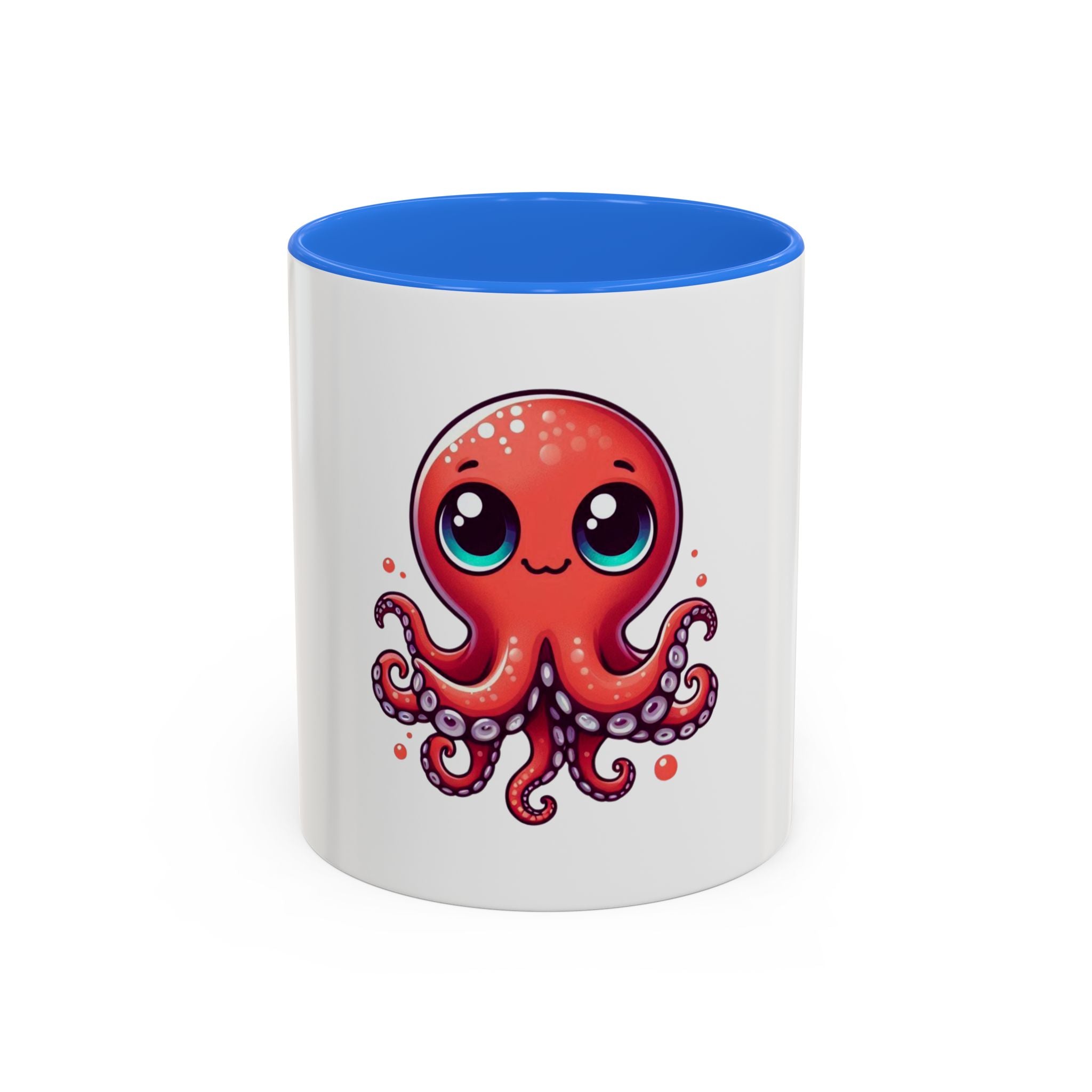 Cute Red Octopus Coffee Mug (11oz) - Kawaii Sea Creature Ceramic Cup