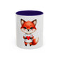 Cute Fox Heart Mug – Adorable Red Fox Holding Heart Coffee Cup (11oz)