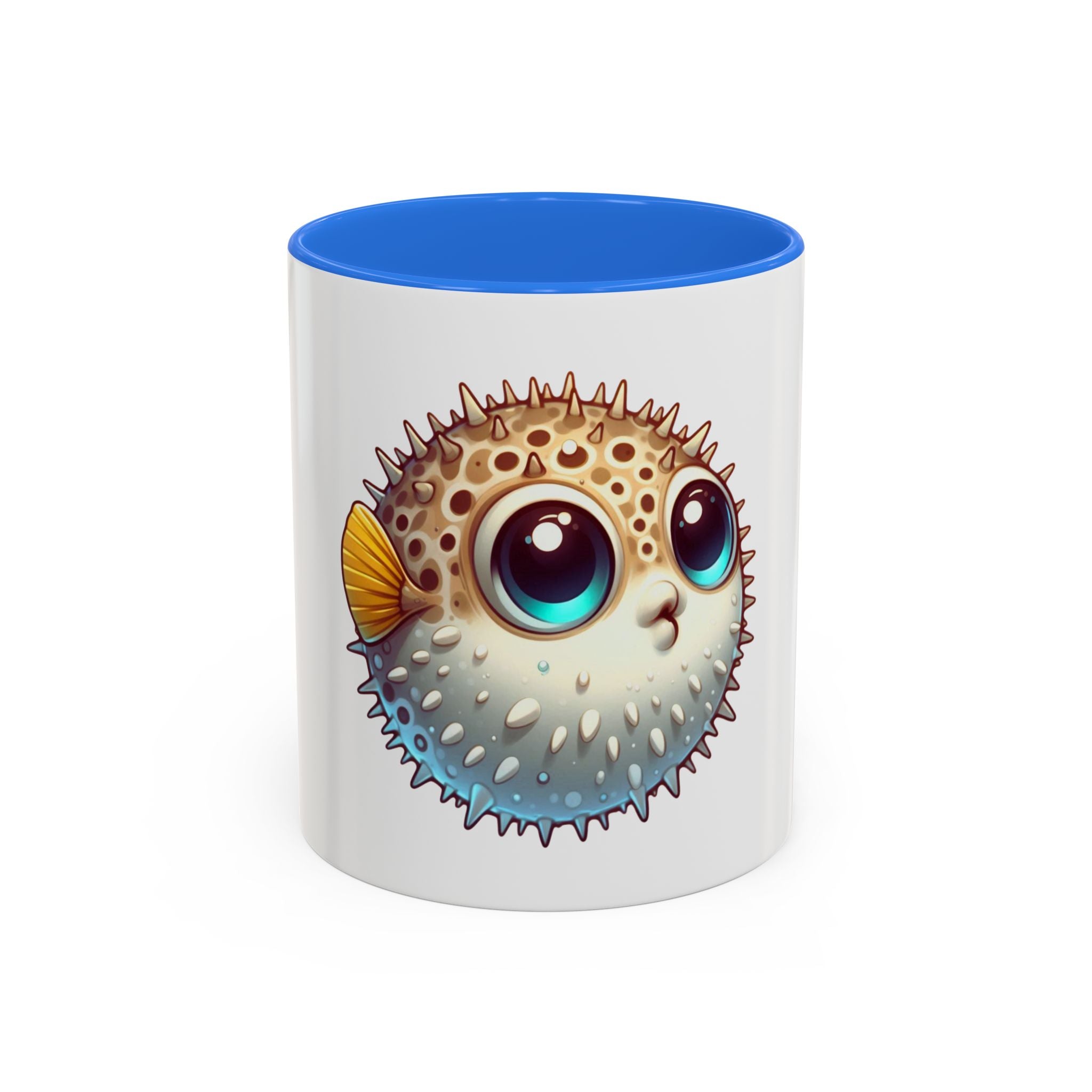 Cute Pufferfish Coffee Mug — Adorable Cartoon Sea Life Ceramic Mug (11oz)