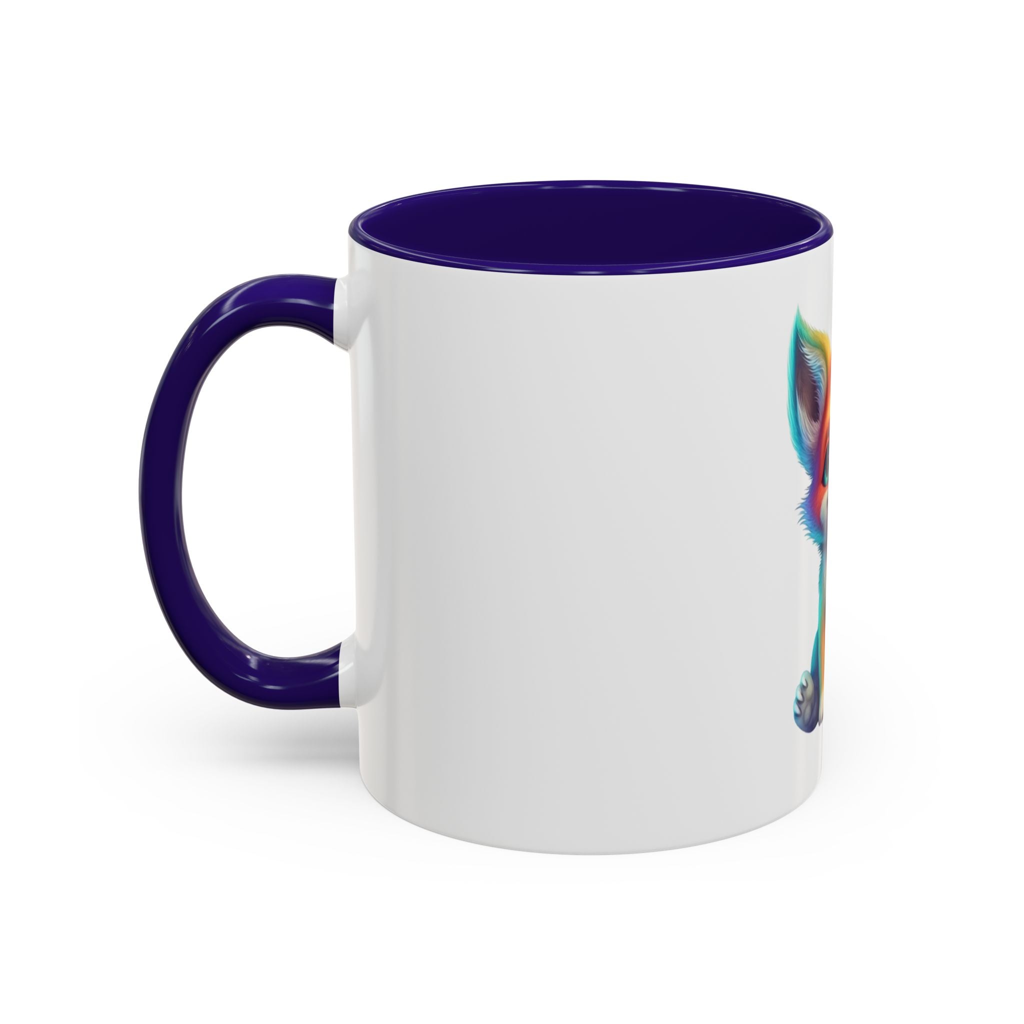 Cute Rainbow Fox Mug (11oz) – Colorful Kawaii Animal Coffee Cup