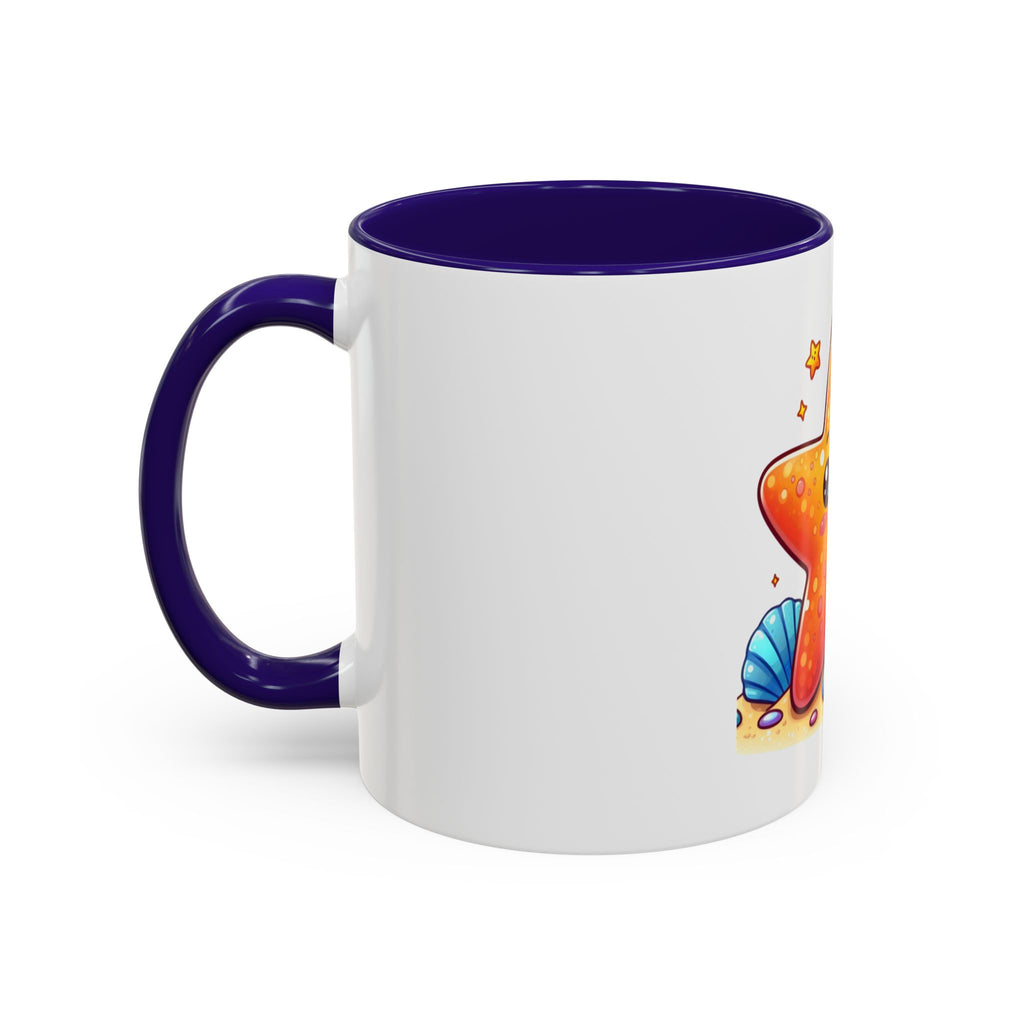 Cute Kawaii Starfish Coffee Mug – Colorful Ocean Cartoon 11oz